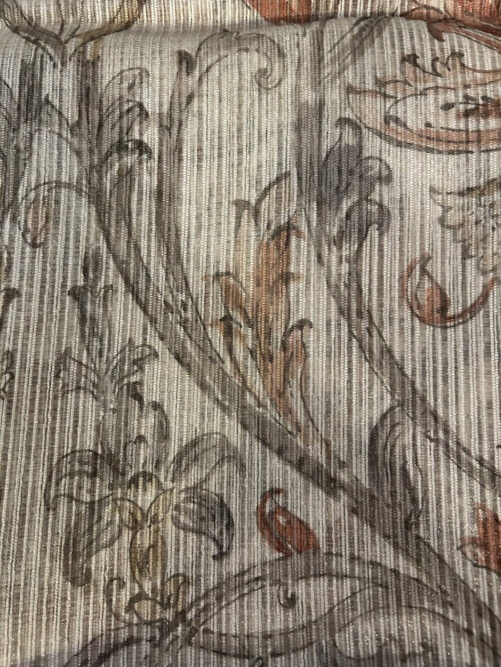 "Royal Velvet Cholet Curtain Set 2 Rod Pocket Panels Floral Beige Rust 50"x 84" - Picture 14 of 14